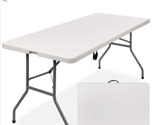 Portable Folding Plastic Dining Table w/ Handle, Lock - 6ft - Lot 459