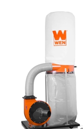 WEN DC1300 1,300 CFM 14-Amp 5-Micron Woodworking Dust Collector with 50-Gallon Collection Bag and Mobile Base - Lot 410
