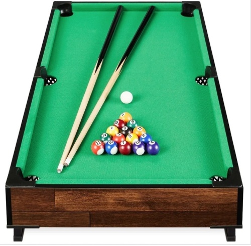Tabletop Billiard Set, Pool Arcade Game Table w/ 2 Cues, Storage Bag - 40in $119.99 - Lot 484