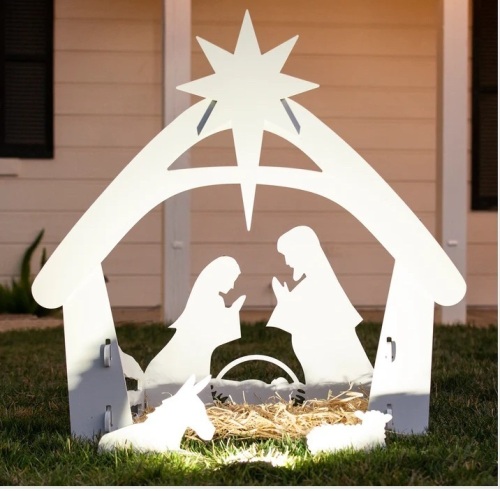Christmas Nativity Scene Yard Decoration w/ Water Resistant PVC - 4ft $149.99 - Lot 486