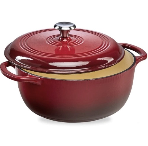 Cast-Iron Dutch Oven Kitchen Cookware w/ Enamel, Handles - 7.5qt $139.99 - Lot 439