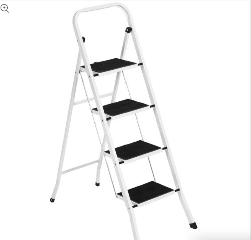 Folding Steel 4-Step Ladder w/ Hand Rail, Wide Steps, 330lbs Capacity $89.99 - Lot 510