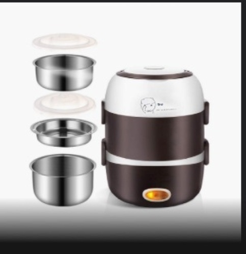 Portable Electric Heating Bento Lunch Box,Food Storage Warmer Container Rice Cooker Food Steamer - Lot 506