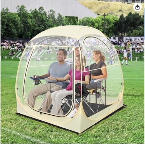 Eapele Sports Tent, Instant Pop-Up Tent Shelter, Outdoor Clean Bubble Tent 1-6 Person, Provides Rain Tent Protection for Watching Sports Events, Camping, Fishing, Cheering, and Parades - Lot 600b