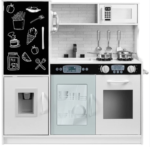 Pretend Play Kitchen Wooden Toy Set for Kids with 11 Accessories $179.99 - Lot 520