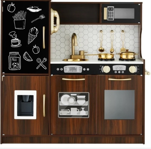 Pretend Play Kitchen Wooden Toy Set for Kids with 11 Accessories $179.99 - Lot 522