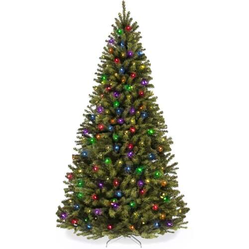 Pre-Lit Artificial Spruce Christmas Tree w/ Multicolored LED Lights - Lot 7406