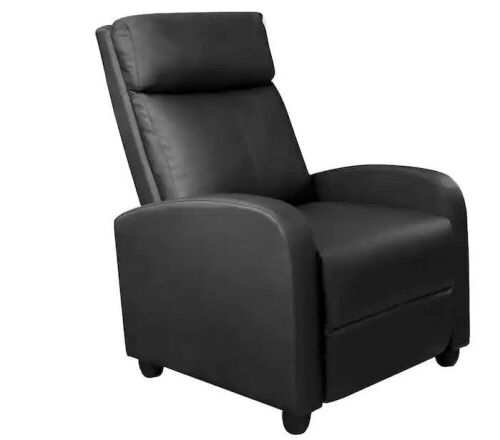 Black Single Recliner Chair Padded Seat PU Leather - Lot 99