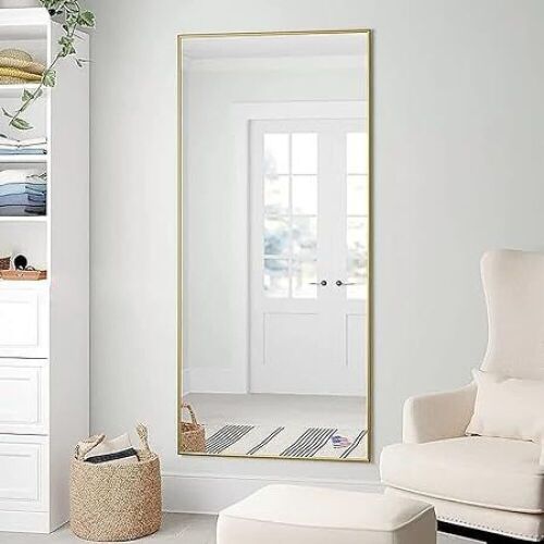 71"x30" Gold Full Length Mirror Aluminum Frame  - Lot 160