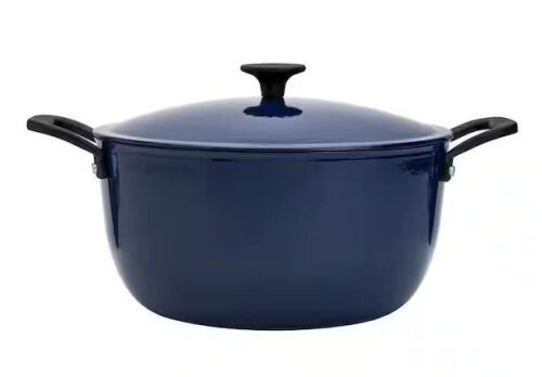 8 qt. Round Lite Cast Iron Dutch Oven in Sodalite Blue with Lid   - Lot 566