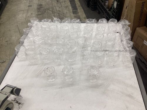 Lot of (48) 4" Stemless Plastic Wine Glasses - Lot 450