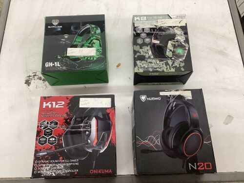 Lot of (4) Gaming Headsets  - Lot 688