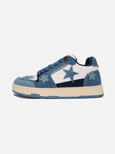 Starry Climb Stars Casual All-Match Denim Skate Shoes, Size 40  - Lot 524