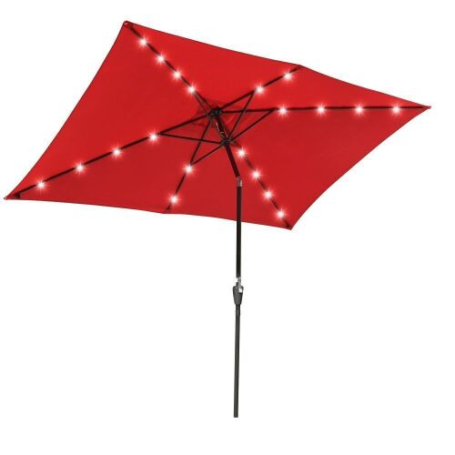 8' Red Hexagon Market Patio Umbrella  - Lot 437