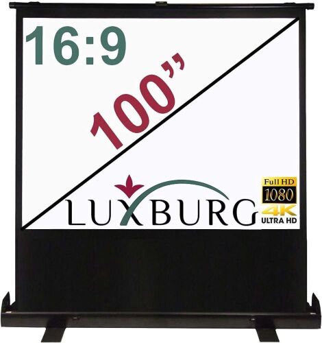 LUXBURG 100" UHD 4K Portable Freestanding Floor Pull-up Projection Screen - Lot 487