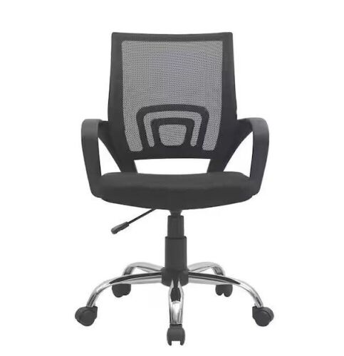 Black Height Adjustable Executive Office Mesh Mid-Back Swivel Chair with Armrest, Lumbar Support  - Lot 737