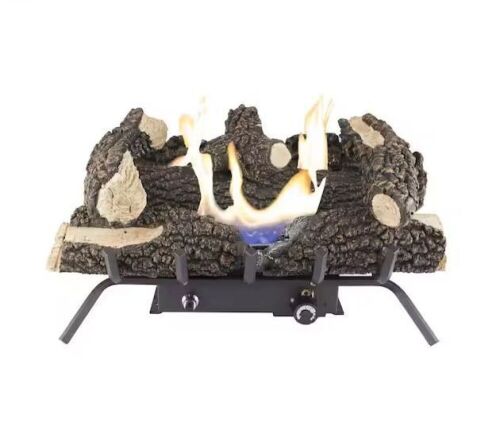 Pleasant Hearth Wildwood 24 in. Vent-Free Dual Fuel Gas Fireplace Logs  - Lot 70
