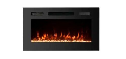30 in. Classic Built-in or Wall-Mounted Direct Vent Electric Fireplace Insert  - Lot 91