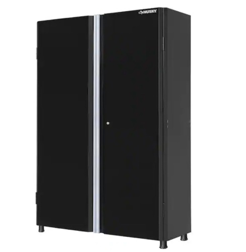 Husky Ready-to-Assemble 24-Gauge Steel Freestanding Garage Cabinet in Black, 48 in. W x 72 in. H x 18.3 in. D - Lot 23
