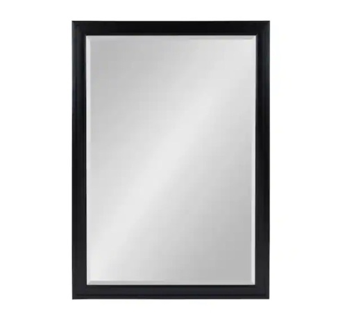 Bosc 27.5 in. W x 39.5 in. H Framed Rectangular Beveled Edge Mirror in Black - Lot 375