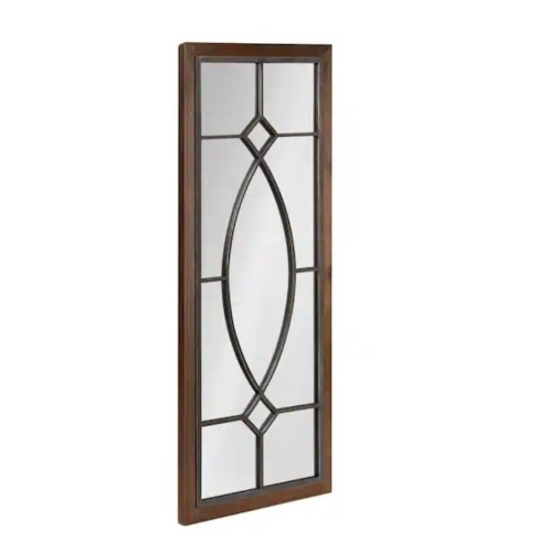 Bakersfield 42 in. x 16 in. Classic Rectangle Framed Rustic Brown Wall Accent Mirror - Lot 395