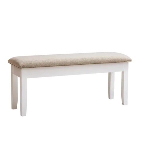 Twyla Brown Upholstered Storage Bench with Vanilla White Finish - Lot 415