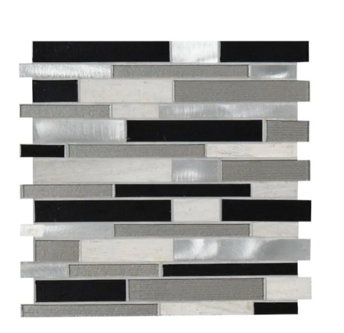 Lot of (2) Urban Loft Interlocking 12 in. x 12 in. Textured Glass; Stone Metal Look Wall Tile (20 sq. ft./Case) - Lot 26