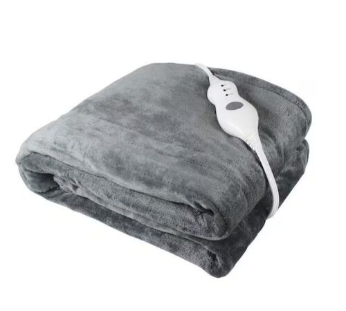 50 in. x 60 in. Grey Heated Throw Blanket - Lot 266