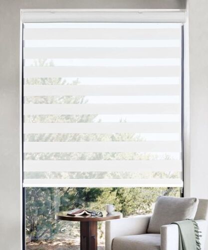 Homebox Zebra Roller Window Shades 70" W x 72" H White  - Lot 268