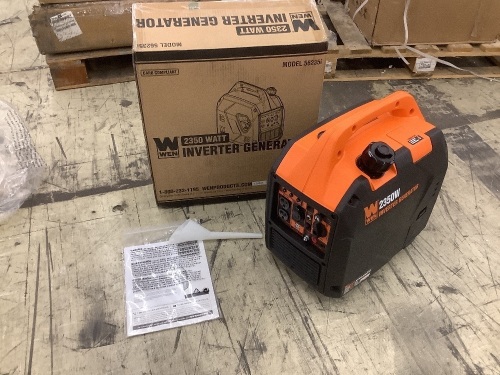 WEN 56235i Super Quiet 2350-Watt Portable Inverter Generator with Fuel Shut Off, CARB Compliant, Ultra Lightweight  - Lot 124