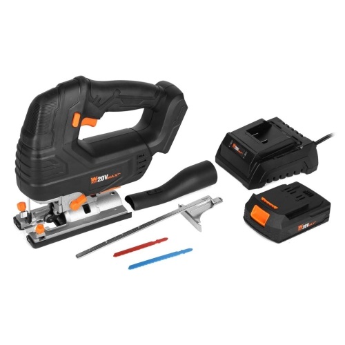 WEN 20667 20V Max Cordless Brushless Jigsaw with 4.0 Ah Lithium Ion Battery and Charger - Lot 60