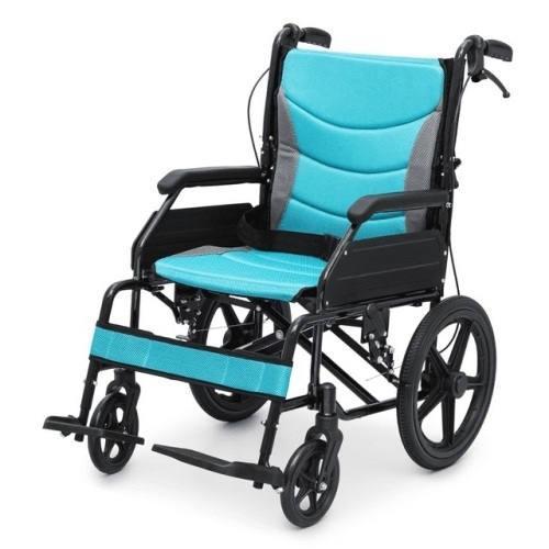 Folding Transport Wheelchair with Flip Back Footrests, Seat Belt, 250lb Capacity  - Lot 56