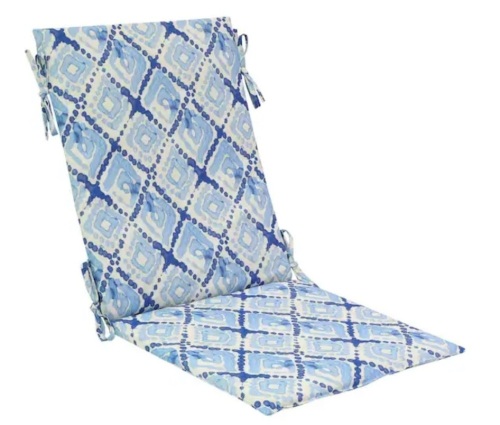 Lot of (2) StyleWell 19.5 in. x 18.5 in. One Piece Universal Outdoor Sling Chair Cushion in Shibori Diamond - Lot 517