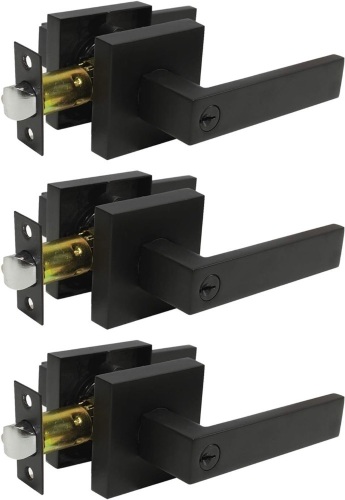 Probrico 3 Pack Black Keyed Alike Heavy Duty Entrance Door Lever - Lot 673