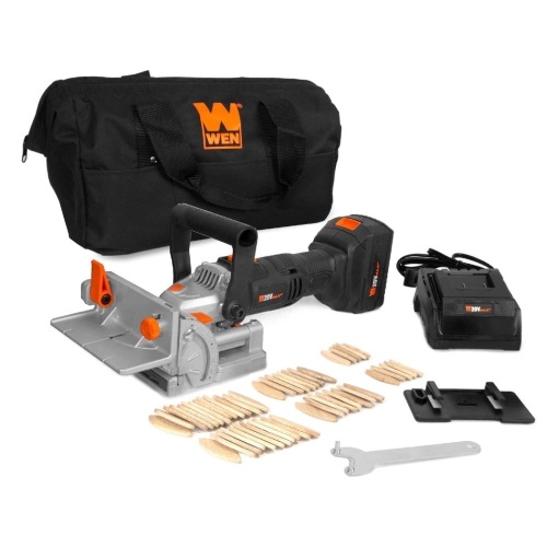 WEN 20648 Cordless Plate and Biscuit Joiner Kit with 20V Max 4.0Ah Battery and Charger  - Lot 176