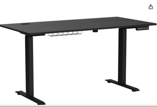 55-Inch Large Electric Height Adjustable Standing Desk, 55 x 28 Inches, Black - Lot 272