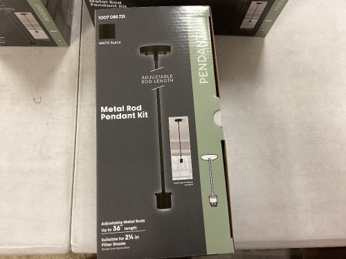 Lot of 4 metal rod and pendant kit. adjusts up to 36 inches - Lot 182