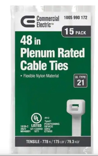 48 in. Natural Heavy-Duty Cable Tie (15-Pack) - Lot 206