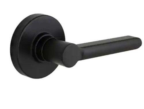 Tonbridge Matte Black Hall/Closet Door Lever with Round Rose. Lot of 4 - Lot 207