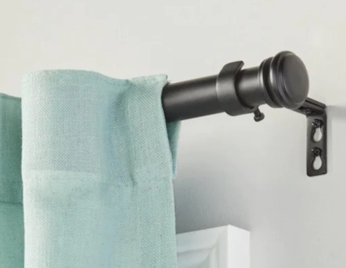 Mix And Match Matte Black Steel Single 5 in. Projection Curtain Rod Bracket. Lot of 2 - Lot 254