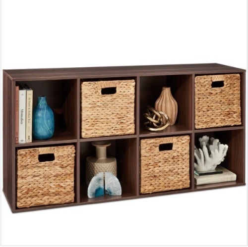 8-Cube Bookshelf, 11in Storage Display w/ Removable Panels, Customizable - Lot 114