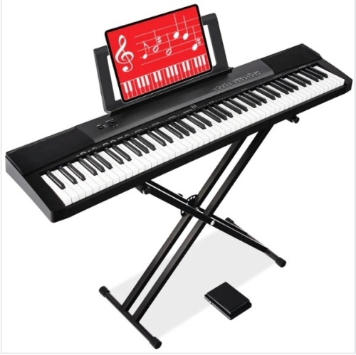 88-Key Digital Piano Set w/ Semi-Weighted Keys, Stand, Sustain Pedal - Lot 115