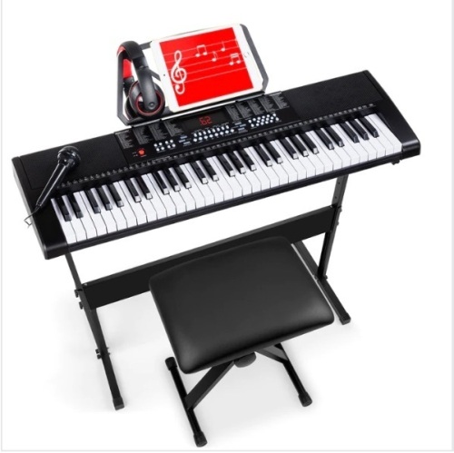 61-Key Beginners Electronic Keyboard Piano Set w/ 3 Modes, Microphone - Lot 121