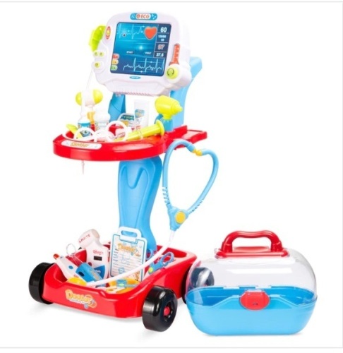 Play Doctor Kit for Kids, Boys & Girls with 17 Accessories, Mobile Cart - Lot 128