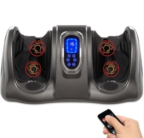 Therapeutic Foot Massager w/ High Intensity Rollers, Remote, 3 Modes - Lot 315
