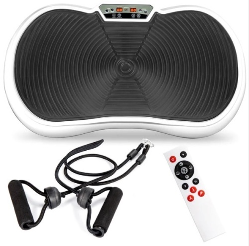 Vibration Plate Exercise Machine Full Body Fitness Platform w/ Bands  - Lot 316