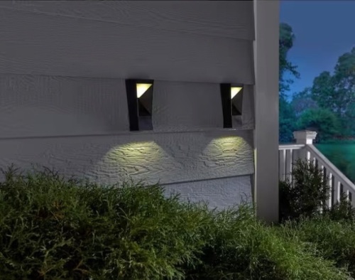 6 x 2 x Black Integrated LED Outdoor Solar Wall Lantern Sconce Light (2-Pack) $29.97 x 2 x 6 cases =$359.64 (24 lights) - Lot 714