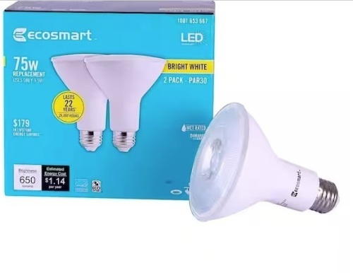 Case of 4 (2packs) 75-Watt Equivalent PAR30 Dimmable Flood LED Light Bulb Bright White (2-Pack)$10.87 x 4 $43.48 - Lot 767