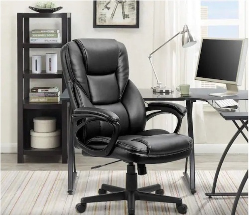 Black Leather High Back Executive Chair with Swivel Seat - Lot 283