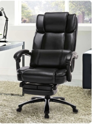Faux Leather Reclining Chair 350lbs Office Chair with Footrest - Lot 285